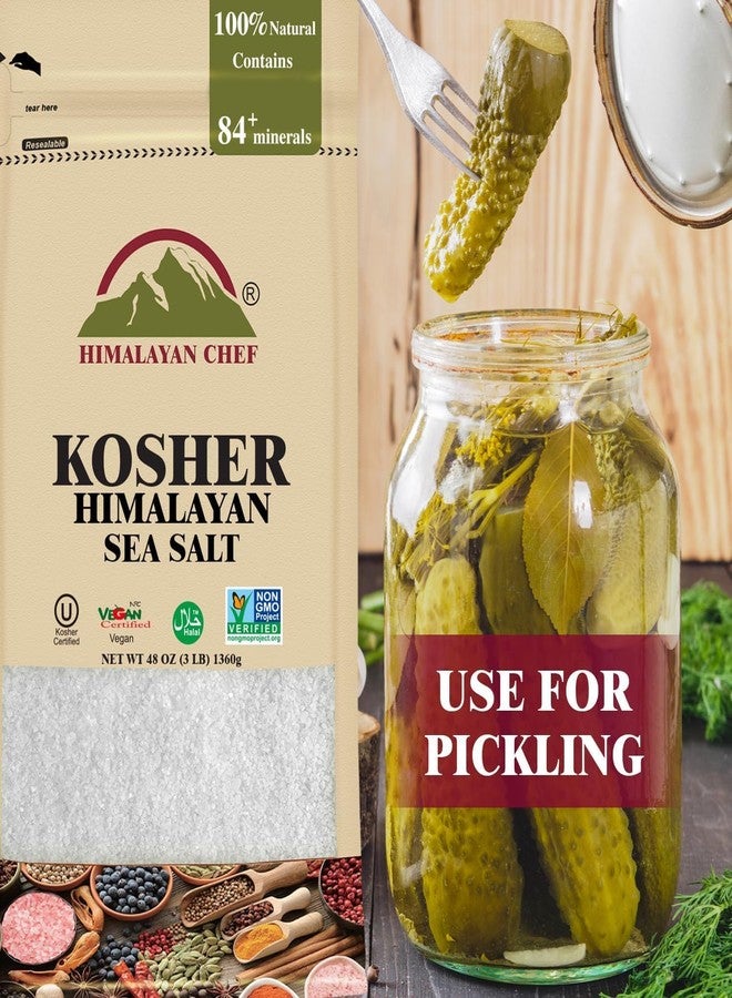 ملح البحر الكوشر من هيمالايا شيف، ملح كوشر خشن الحبيبات، غير معالج باليود، طبيعي بالكامل، بدون إضافات - 48 أونصة/لكل كيس، عبوة من قطعتين - Image 5