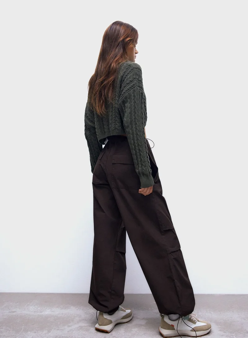 PULL&BEAR Loose-fit parachute pants