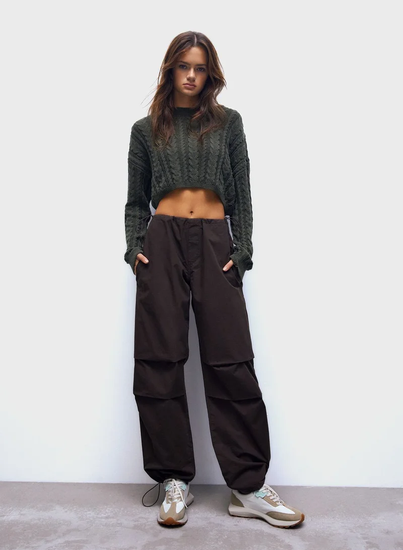 PULL&BEAR Loose-fit parachute pants