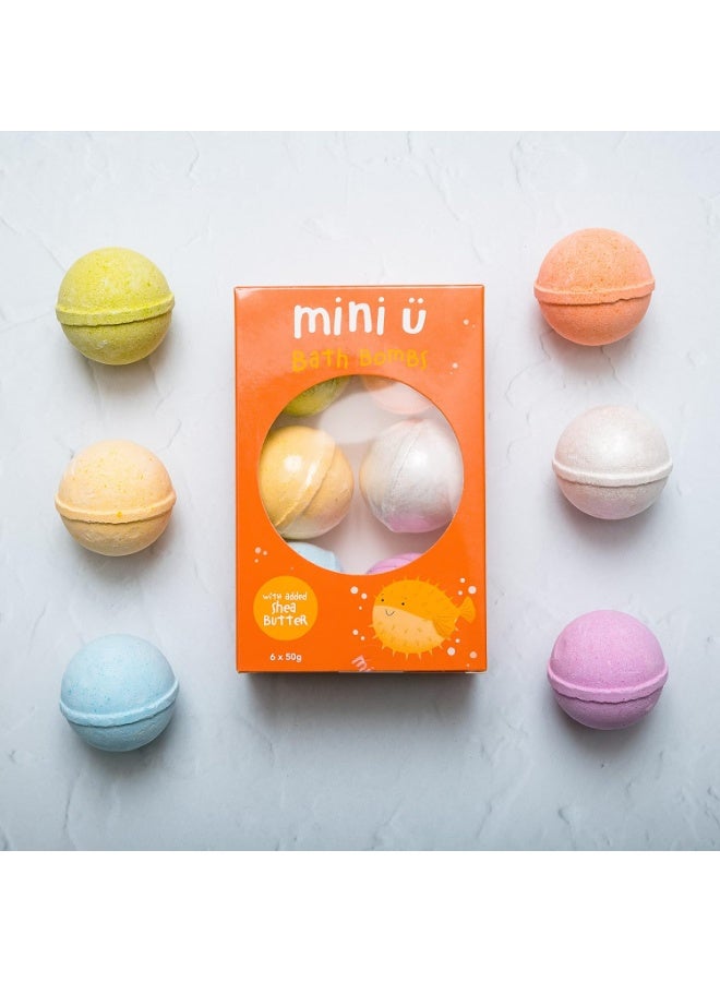 Mini U Bath Bombs With Shea Butter Box Of 6 Pieces, Kids Colourful Bath Fizzers With Surprise Sponge Toys, Vegan Gluten Free Dairy Free, Kiwi Blueberry Melon Vanilla Mango Banana Fragrances - Image 3
