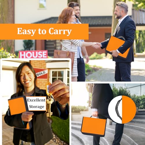 Quctak Portable Key Organizer Case, 54 Key Tags & Hooks Orange Key Holder, Fireproof & Waterproof Key Case with Handle, Key Storage Organizer for Real Estate Sales,Hotel Executives, Car Service - Image 2