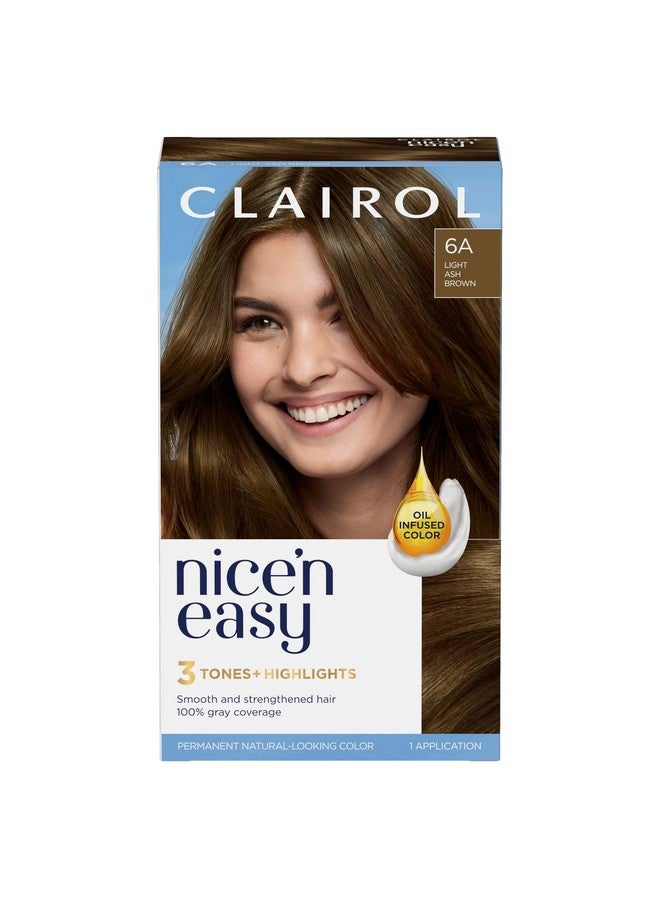 Clairol Nice'n Easy Permanent Hair Dye, 6A Light Ash Brown Hair Color, Pack of 1 (Packaging May Vary) - Image 1
