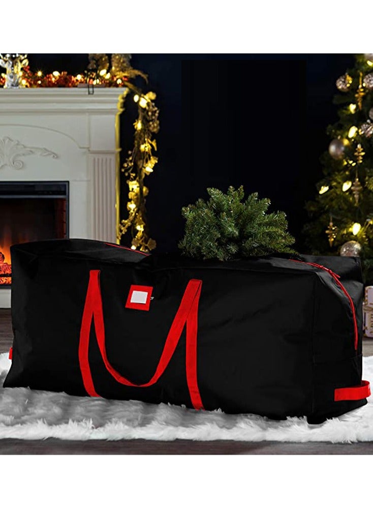 VUCATIN Christmas Tree Storage Bag Waterproof Heavy Duty 600D Oxford Christmas Tree Bag Reinforced Handles Dual Zipper Label Protection From Dust Water (Black) - Image 1