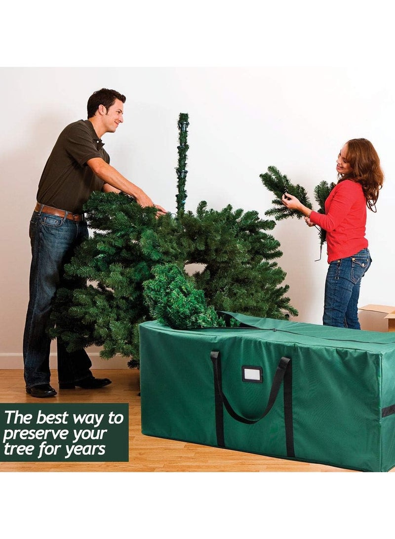 VUCATIN Christmas Tree Storage Bag Waterproof Heavy Duty 600D Oxford Christmas Tree Bag Reinforced Handles Dual Zipper Label Protection From Dust Water (Black) - Image 2