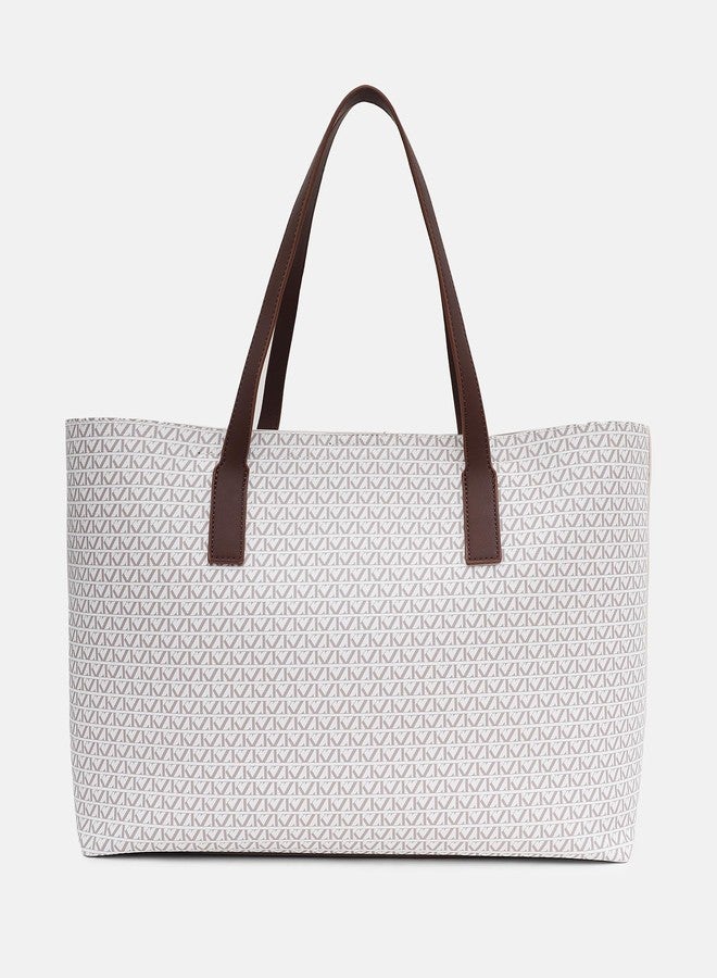 Kazo Women’s Tote Shoulder Bag with Detachable Pouch | Monogram Printed Large Handbag for Work, Office & Daily Use - Image 5