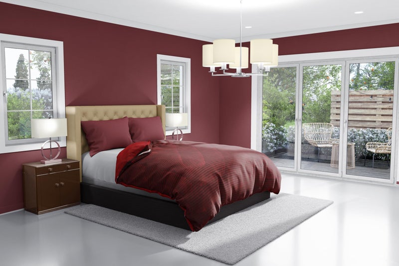 Nivasam Plush Luxury Ultra Soft Crystal Velvet Winter Blanket 1 Faux Fur Sherpa Quilt King Size Fluffy Furry Comforter Razai Ideal for Heavy Winters (Maroon, Single, Stripe) - Image 2