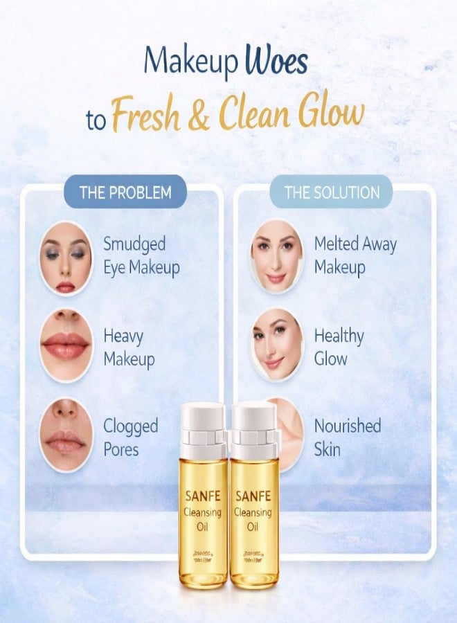SANFE Makeup Removal Cleansing Oil Minis for Gentle Daily Cleansing, Pack of 10 - Image 3