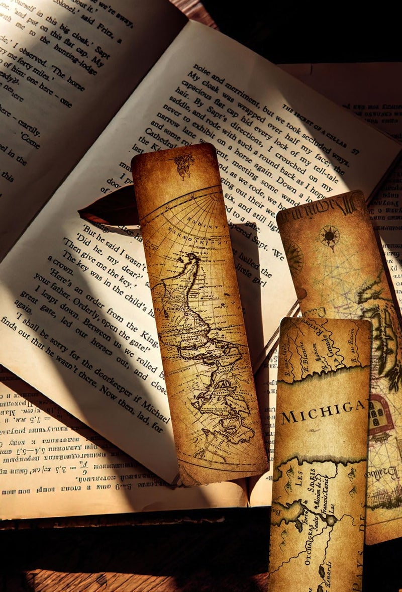 GSCWLD 30 PCS Vintage Map Bookmarks,Cardboard Bookmarks for Men Women Book Lovers Students,Retro Paper Bookmark Reading Page Markers - Image 3