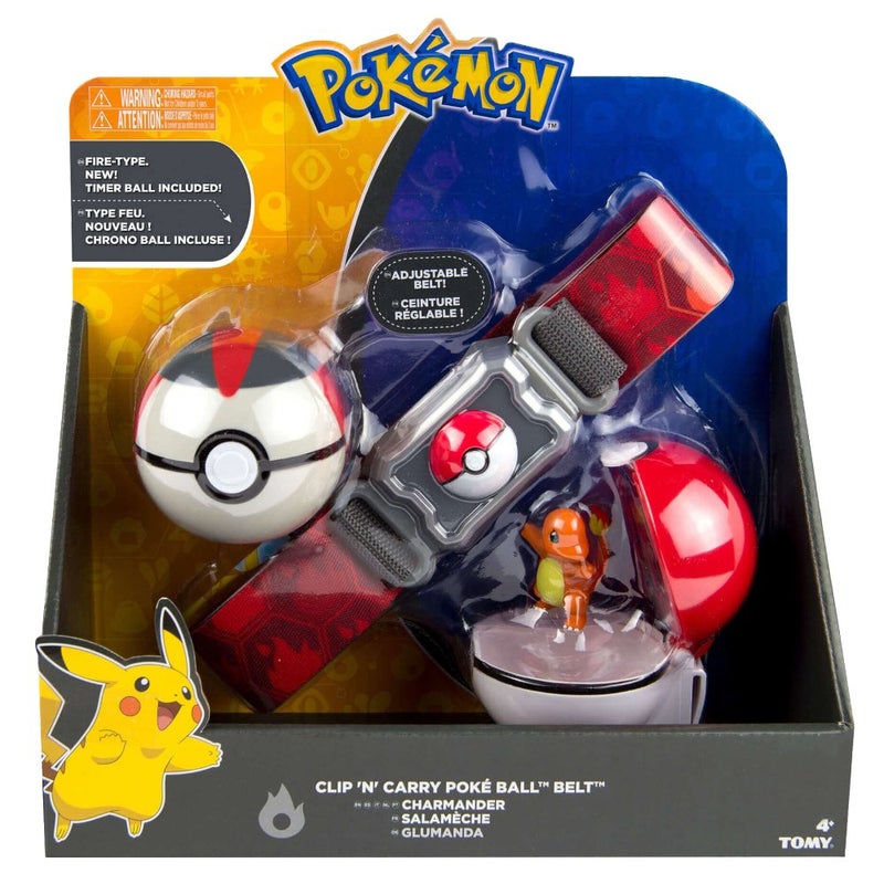 Pokemon Pokemon T18889D2CHARMANDER Clip N Carry Belt with Charmander Figure and Fire Type Poke Ball 