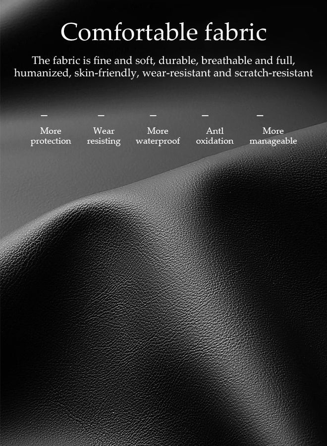 DUNISO Car Seat Cover,Universal Fully Wrapped Seat Cushion, Artificial Leather Car Backrest Seat Cover, With Headrest and Lumbar CushionWear Resistant And Anti Slip, Suitable For All Seasons, Suitable For Most Car Seats - Image 2