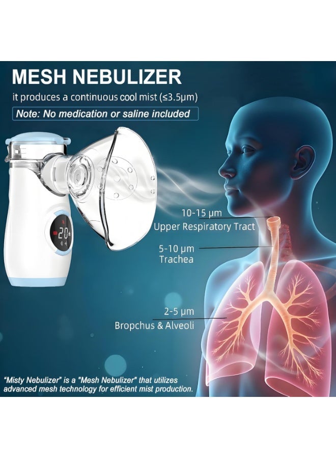 Automatic Handheld Mesh Inhaler for Adults & Children – Mini Ultrasonic Inhalator for Home & Travel Use - Image 2