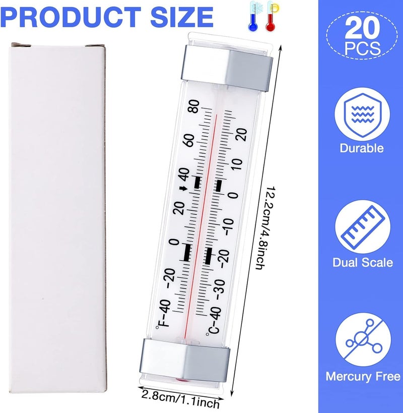 LABO Technology Refrigerator and Freezer Thermometer Fridge Thermometer 2 Pack – Waterproof Analog, Large Dial, Accurate, Easy to Read, Wide Range -40°F to 80°F for Kitchen, Restaurant, Cooler, Lab, Industrial Use - Image 2