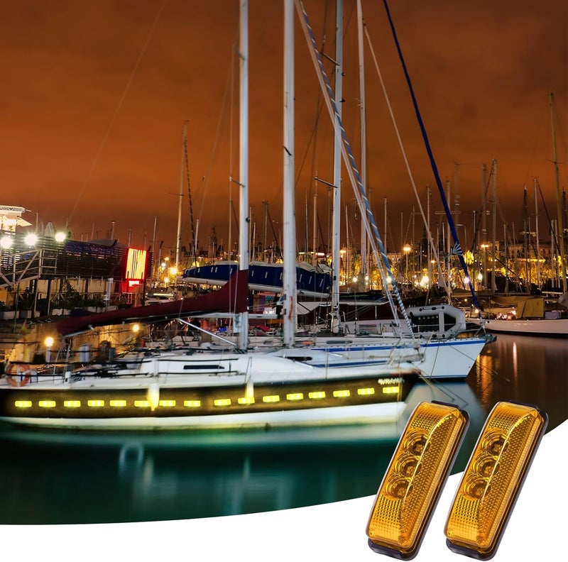 Yahenda 20 Pieces 3.9 Inch 3 LED Amber Trailer Marker Lights - Waterproof Rectangle Running Lights for Trucks and RVs - Image 5