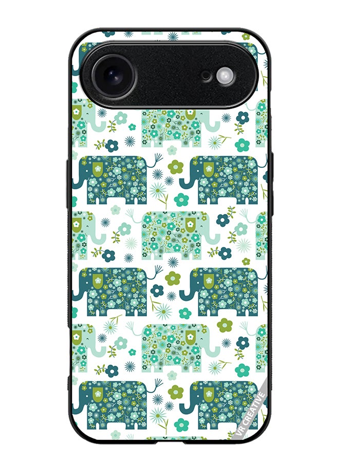 Protective Case Cover For Apple iPhone 17 Air Cute Elephant Green Design Multicolour