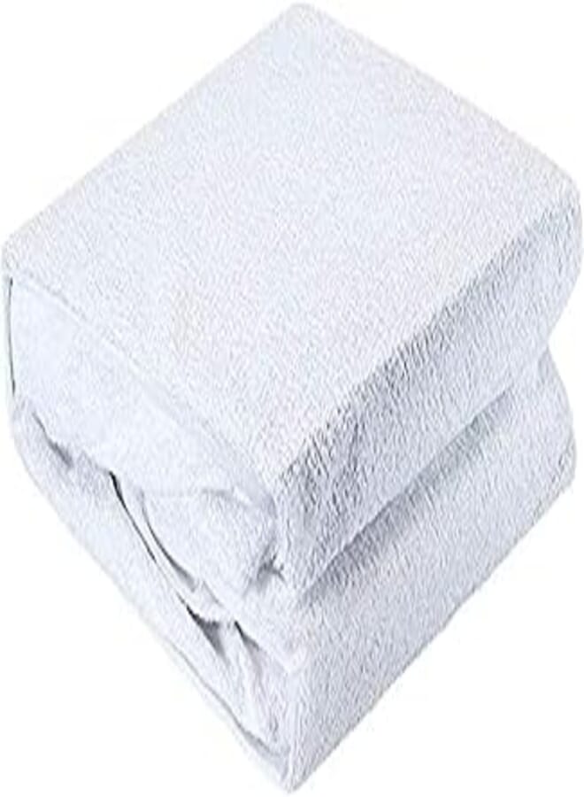 Waref King Size, Cotton,Solid Pattern, White - Bed Runners & Scarves