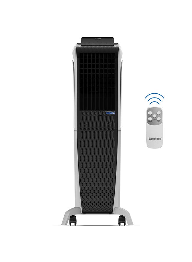 SYMPHONY Portable Tower Air Cooler For Home, Office with 3-Side Honeycomb Pads, Pop-Up Touchscreen, i-Pure Technology and Low Power Consumption, Black – 1-year Warranty 40 L Diet 3D 40i White/Black - Image 1