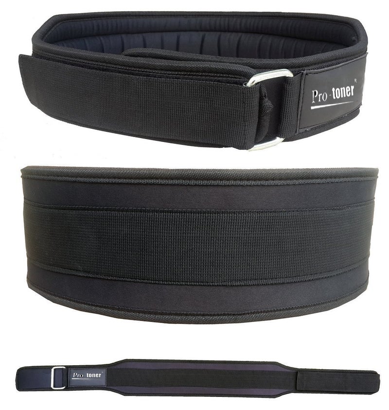 Protoner 4" Foam Padded Weight Lifting Belt Back Gym Strap Training Support Fitness Exercise Bodybuilding (X-Large) - Image 1