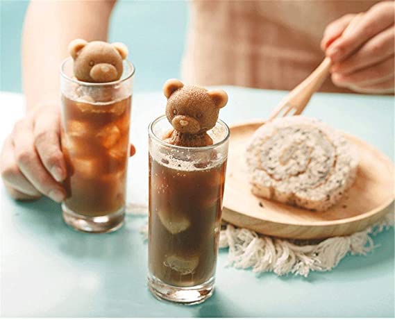 Swabs® 2 Pices - 3D Ice Cube Maker Little Teddy Bear Shape Chocolate Cake Mould Tray Ice Cream DIY Tool Whiskey Wine Cocktail Silicone Mold-Small - 2 Pices - Image 2