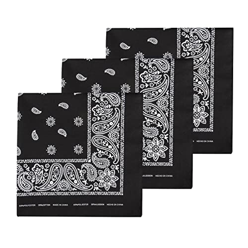 Levi's Men's 100% Cotton Multi-purpose Bandana Gift Sets – Headband, Wrap, Protective Coverage, Black, Pack 3 - Image 1