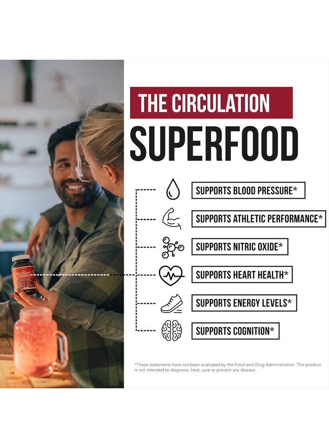 Triquetra Health BioBeet® Max Strength Beet Root Capsules - 21:1 Concentrate, Each Serving Derived from 28,350 mg Organic Beetroot - Absorption Enhancement with BioPerine® Black Pepper Extract (60 Capsules)  - Image 3