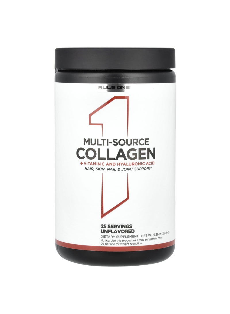 Multi-Source Collagen + Vitamin C and Hyaluronic Acid, Unflavored, 9.26 oz (262.5 g)
