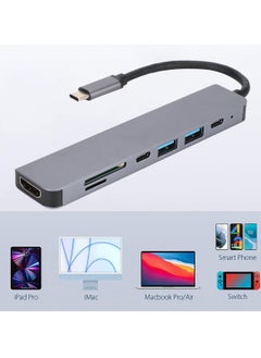 Generic USB C Hub, 7 in 1 Type C Adapter with USB C to HDMI,1Gbps Ethernet RJ45,100W Power Delivery,2 USB 3.0 Data Ports, SD/TF Card Readers, Compatible for MacBook Pro/Air, and More USB C Device  - Image 3