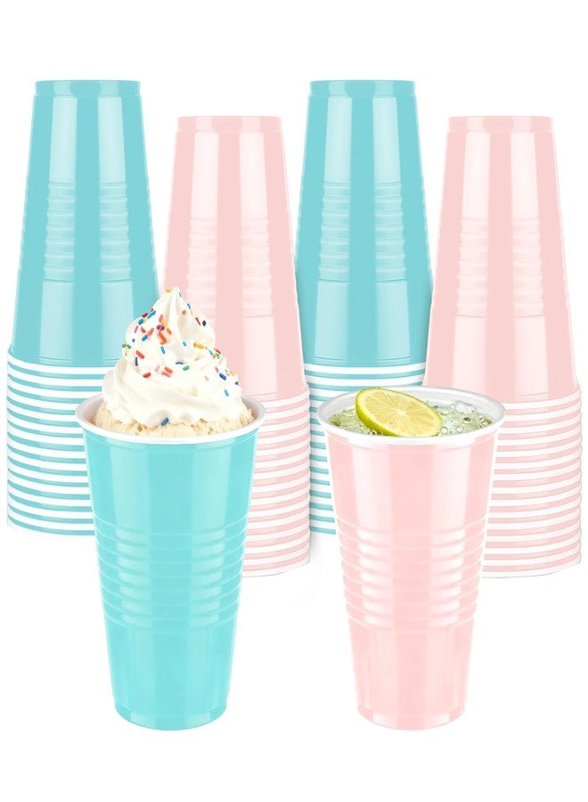 Kochorie 60 Pieces 16 oz Gender Reveal Plastic Cups Light Pink and Light Blue Disposable Party Cups Drinking Cup Bulk for Gender Reveal Baby Shower Party Birthday Wedding Festive Celebrations - Image 1