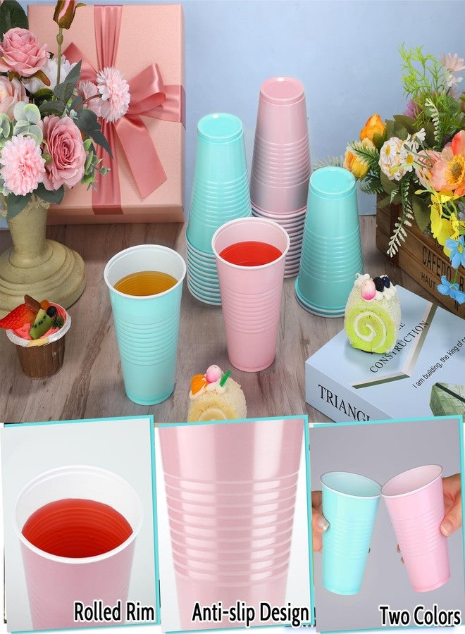 Kochorie 60 Pieces 16 oz Gender Reveal Plastic Cups Light Pink and Light Blue Disposable Party Cups Drinking Cup Bulk for Gender Reveal Baby Shower Party Birthday Wedding Festive Celebrations - Image 3