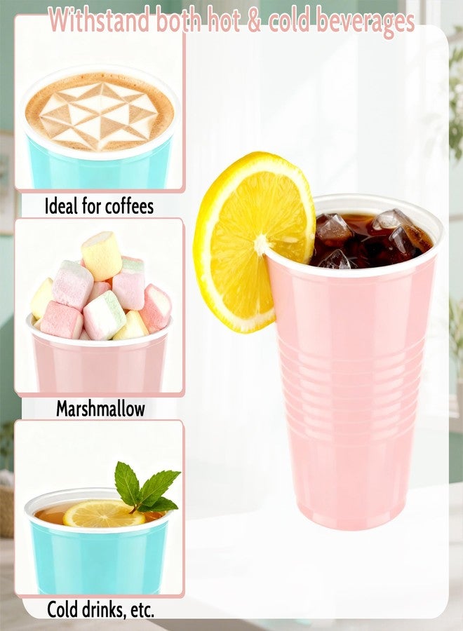 Kochorie 60 Pieces 16 oz Gender Reveal Plastic Cups Light Pink and Light Blue Disposable Party Cups Drinking Cup Bulk for Gender Reveal Baby Shower Party Birthday Wedding Festive Celebrations - Image 4