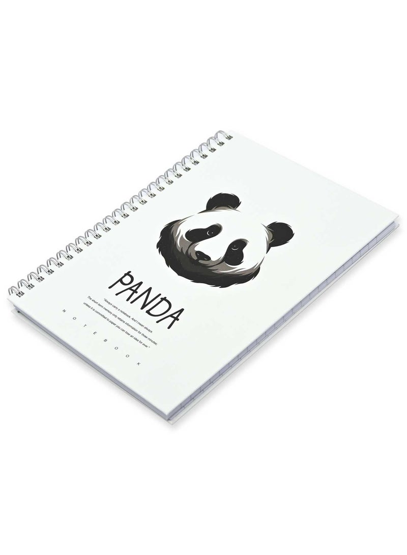 FIS Pack Of 5 Spiral Hard Cover Notebook, 96 Sheets A5 Panda Design 7 -FSNBSHCA596-PAN7 - Image 1