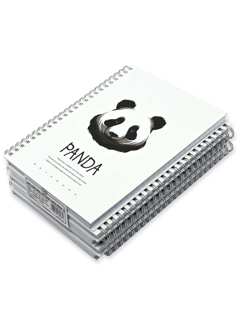 FIS Pack Of 5 Spiral Hard Cover Notebook, 96 Sheets A5 Panda Design 7 -FSNBSHCA596-PAN7 - Image 3