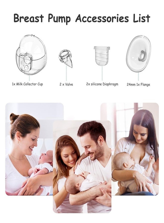Gowing Wearable Breast Pump Replacement Parts Compatible with Lansinoh Discreet Duo Nuliie S32 Wearable Breast Pump, Include Duckbill Valve, Silicone Diaphragm, 24mm Flange, Milk Collector Cup - Image 3