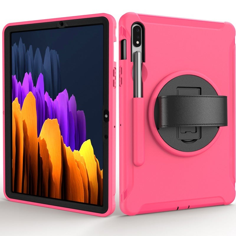For Samsung Tab S7 11 Inch T870 Leather Hand Belt Rotating Pc Bracket Flat Cover T875 Silicone Back Shell - Image 1