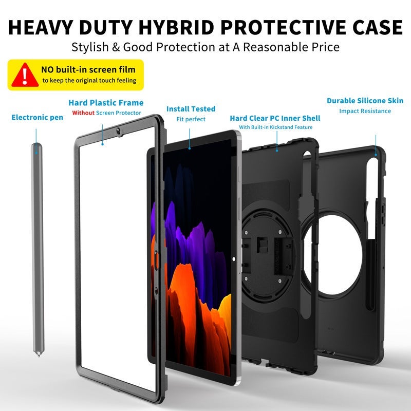 For Samsung Tab S7 11 Inch T870 Leather Hand Belt Rotating Pc Bracket Flat Cover T875 Silicone Back Shell - Image 5