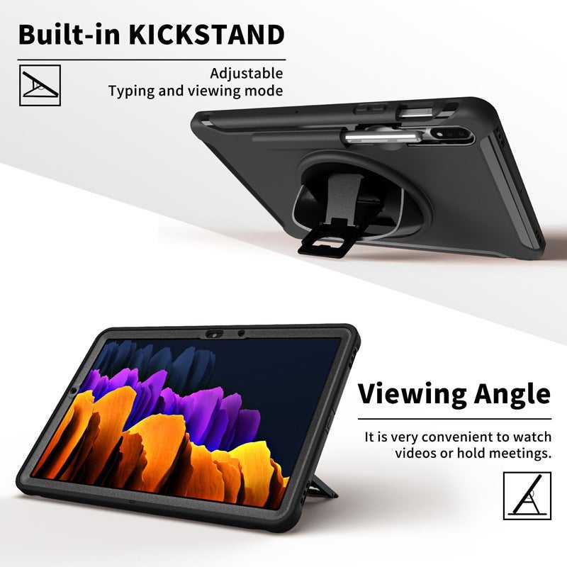 For Samsung Tab S7 11 Inch T870 Leather Hand Belt Rotating Pc Bracket Flat Cover T875 Silicone Back Shell - Image 4