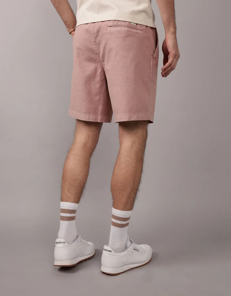 American Eagle AE Flex 8" Lived-In Linen-Blend Trekker Short