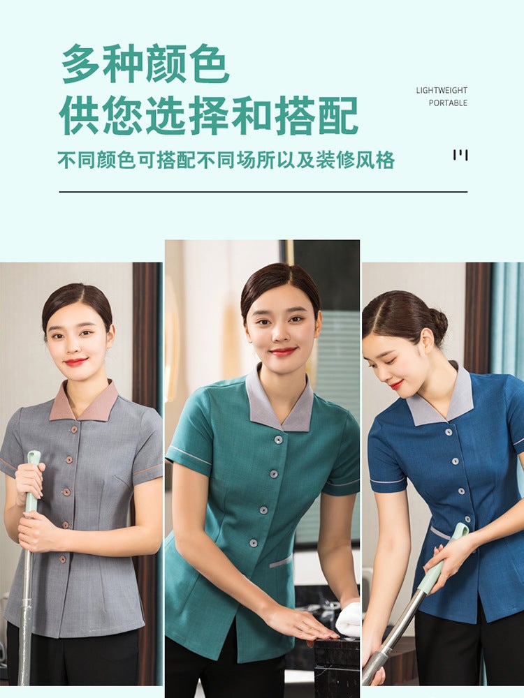 Property Cleaning Work Clothes Short-Sleeved Summer T-Shirt El Guest Room Sales Department Hospital Cleaner Cleaner Clothing - Image 4