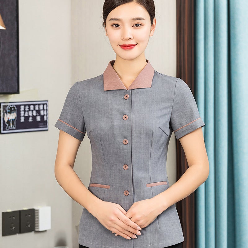 Property Cleaning Work Clothes Short-Sleeved Summer T-Shirt El Guest Room Sales Department Hospital Cleaner Cleaner Clothing - Image 1