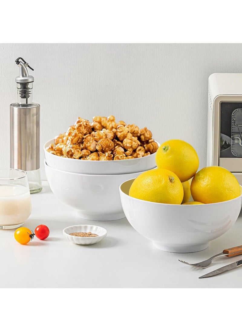يلا جوي مجموعة من وعاءين سيراميك - وعاء أبيض كبير للحبوب والحساء والشوفان والأرز والمعكرونة والسلطة - آمن للاستخدام في غسالة الأطباق والميكروويف (8 بوصة | 21 سم) - Image 4