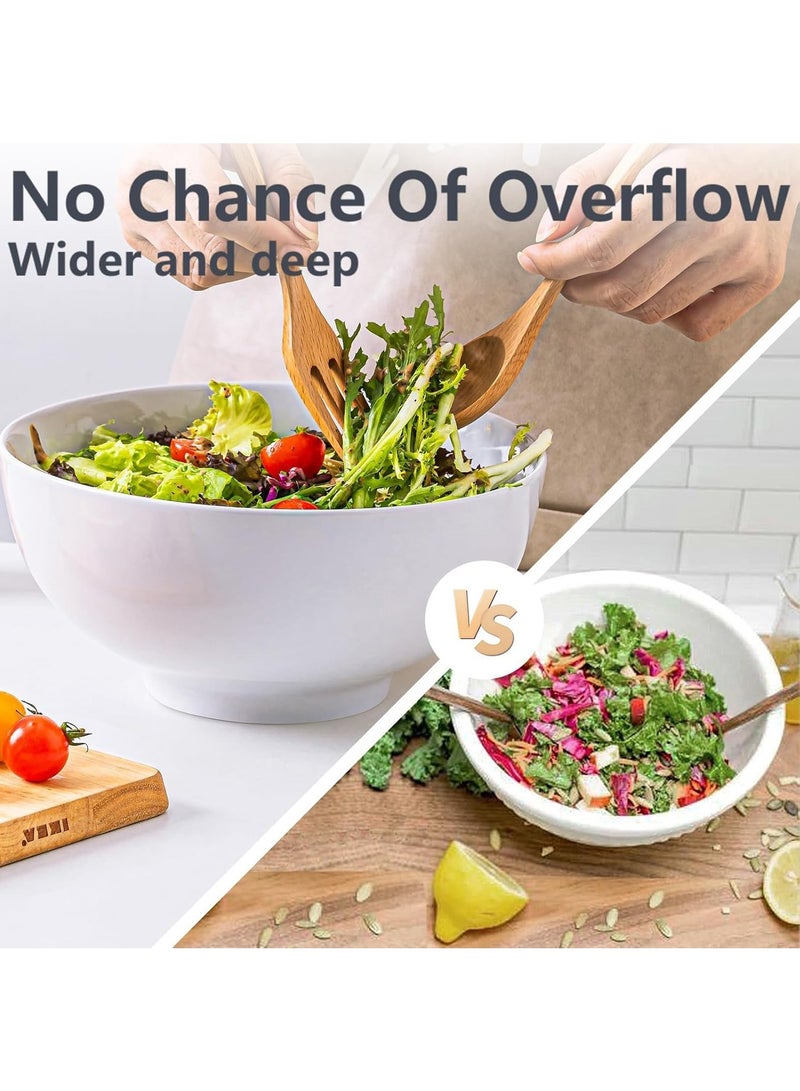 يلا جوي مجموعة من وعاءين سيراميك - وعاء أبيض كبير للحبوب والحساء والشوفان والأرز والمعكرونة والسلطة - آمن للاستخدام في غسالة الأطباق والميكروويف (8 بوصة | 21 سم) - Image 5