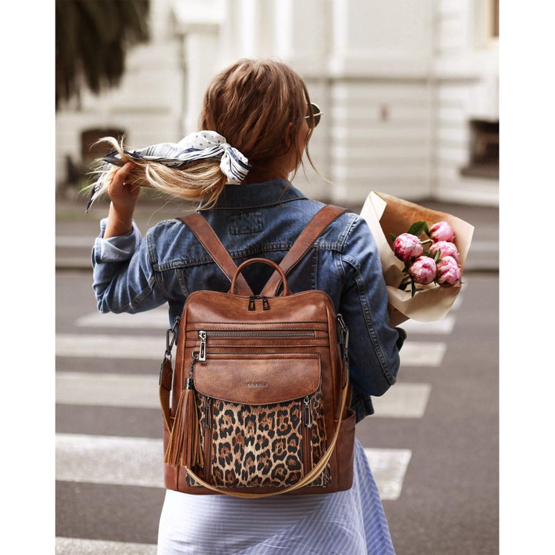 Shrrie Backpack Purse for Women Fashion Leather Backpack Purse Designer Travel Backpack Convertible Shoulder Bag with Wristlet - Image 2
