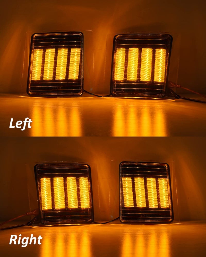 Bestview Side Marker Lights Front Corner Light Assembly Compatible with 1994-1998 Chevy Silverado GMC 1500 2500 3500 C/K C10 Suburban Tahoe Pickup Truck, Silver Lens 4pcs - Image 5
