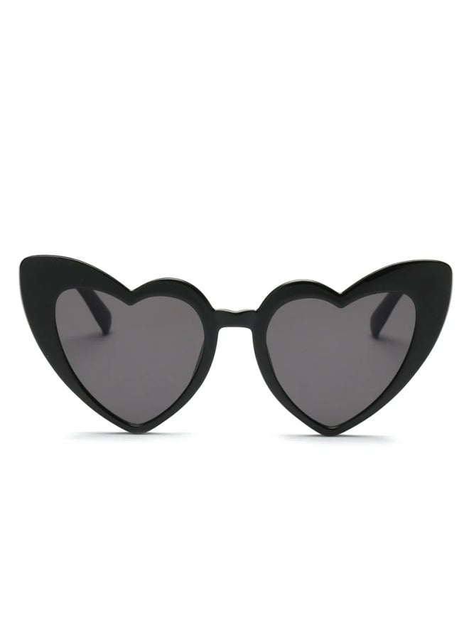 Generic - Heart Shaped Sunglasses Women Cat Eye Female Sun Glasses Brand Retro Love Black White Eyewear Men Shade UV400 Eyewear-Lenses Color:A-Frame Color:1PC - Image 1