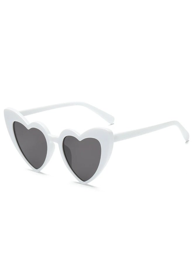 Generic - Heart Shaped Sunglasses Women Cat Eye Female Sun Glasses Brand Retro Love Black White Eyewear Men Shade UV400 Eyewear-Lenses Color:A-Frame Color:1PC - Image 1