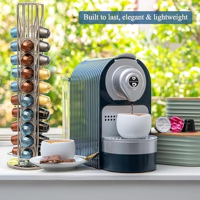 rayihni Coffee Capsule Holder Stand For Original Pods40 Pod Capacity Rotatable Coffee Pod Stand SpaceSaving Coffee Capsule Storage RackSliver40Pcs Coffee Capsules - Image 5