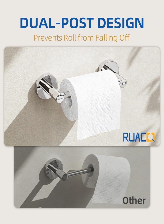 RUACQ Bathroom Toilet Paper Holder, Double Post Pivoting Wall Mounted Toilet Paper Holders, Stainless Steel and Zinc Alloy Bathroom Tissue Holder(Chrome) - Image 3
