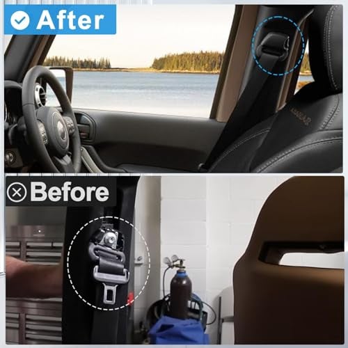 HIMARKLIF Front Seat Belt Turning Loop Cover Compatible with Jeep Wrangler JK 2011-2018 Replace#：5HF07DX9AE - Image 3
