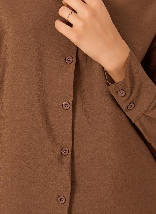 Styli Oversized Spread Collar Shirt and Wide Leg Pants Set - Image 3