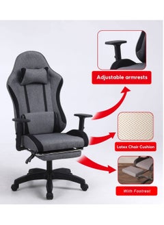 ACPLAY Ergonomic Gaming Chair with Footrest and Lumbar Support High Back Adjustable Height Breathable Advanced Fabric Recliner for Adults  - Image 5
