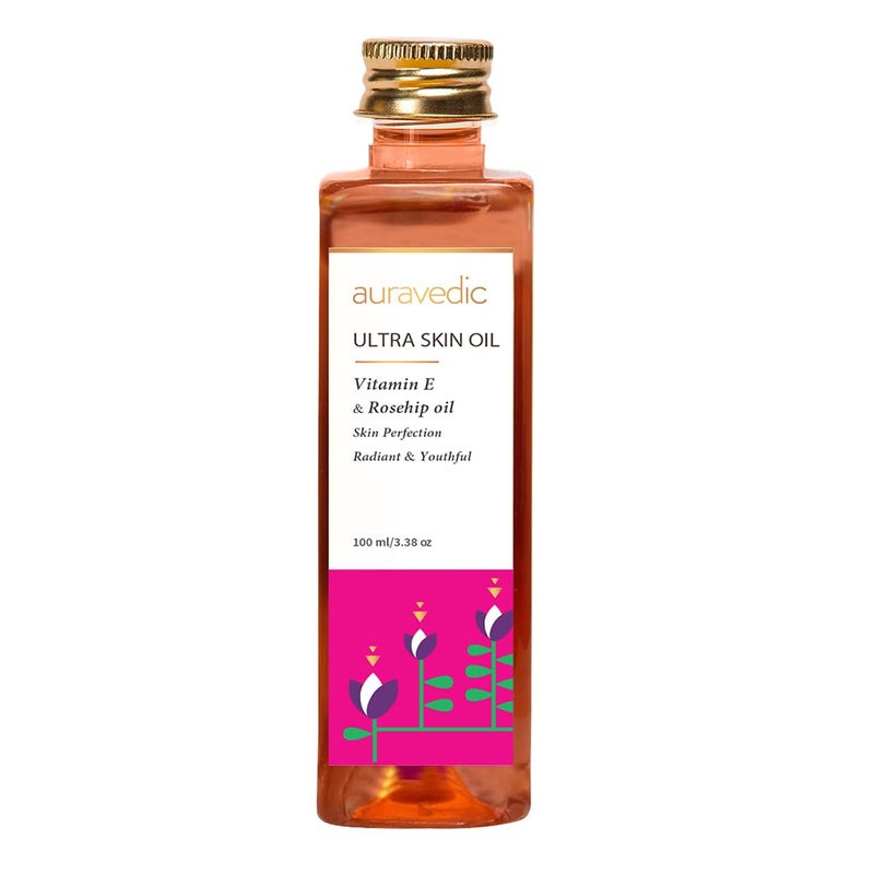 Ultra Skin Face Oil  with Vitamin E and Rosehip  Natural  Organic Skin Moisturizer  Ayurvedic Facial Massage Oil  338 Fl Oz100 ml